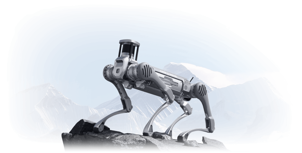 Robot chien Unitree B2 sur montage